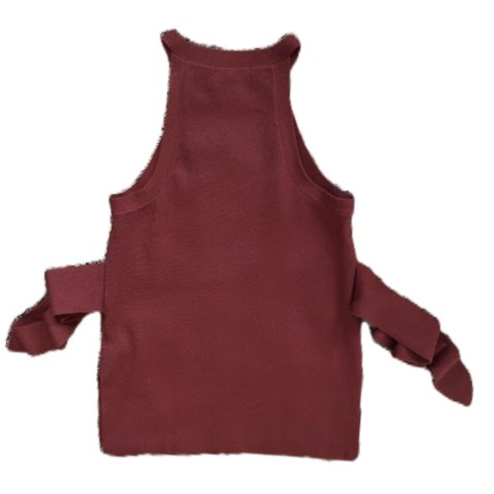 Anthropologie Annette Belted Knit Halter Tank Tunic in Rust Orange - Size Small - Picture 5 of 6